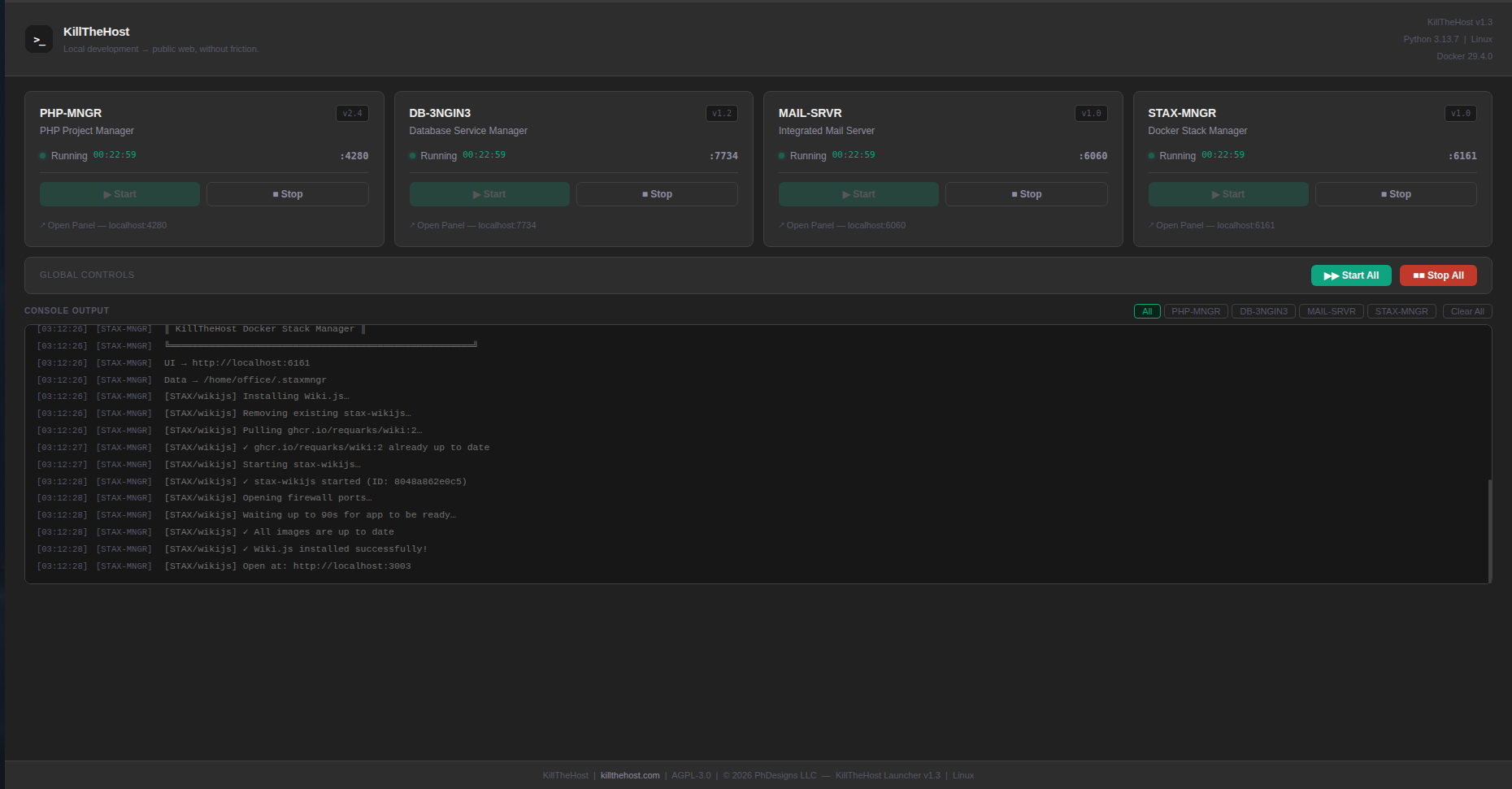 Unified Launcher interface screenshot